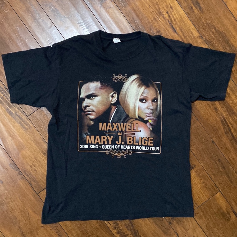 Vintage 2016 Mary J Blige Maxwell World Tour Concert Tee Shirt